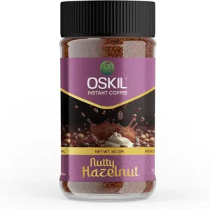 Oskil Hazelnut Instant Coffee 60g Flavoured Coffee Powder Rich Aroma Smooth Nutty Taste Freeze