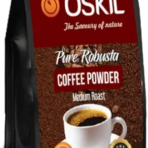 Oskil 100% Natural Premium Pure Coffee Powder - 200g | Medium Roast | Perfect for Black Coffee |