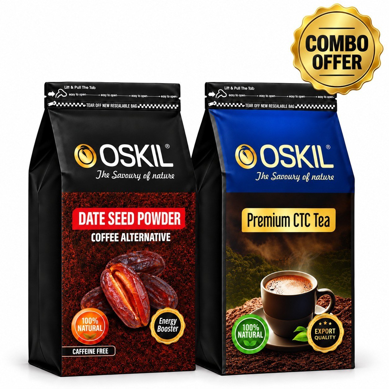 Date Seed Powder and Premium CTC Tea combo