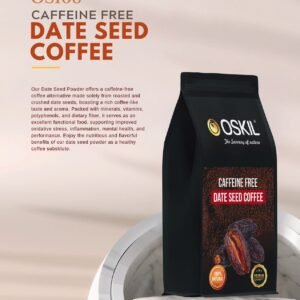 OSKIL 100% Natural Date Seed Coffee Powder Packet- 250G|Energy Booster|Non Acidic, Caffeine Free,